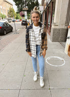 Mello Plaid Flannel-Long Sleeve Tops-mello-The Silo Boutique, Women's Fashion Boutique Located in Warren and Grand Forks North Dakota