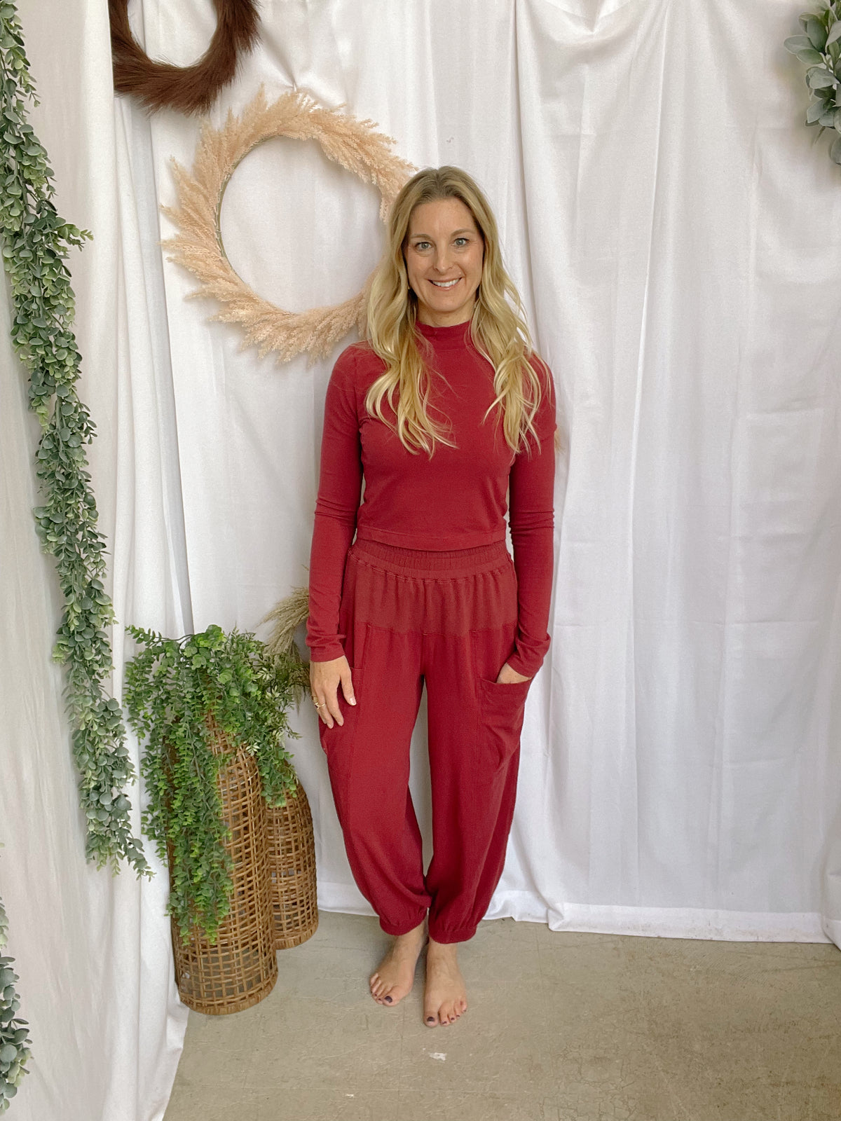 Leslie Outfit Set-Crimson-Outfit Sets-rae mode-The Silo Boutique, Women's Fashion Boutique Located in Warren and Grand Forks North Dakota