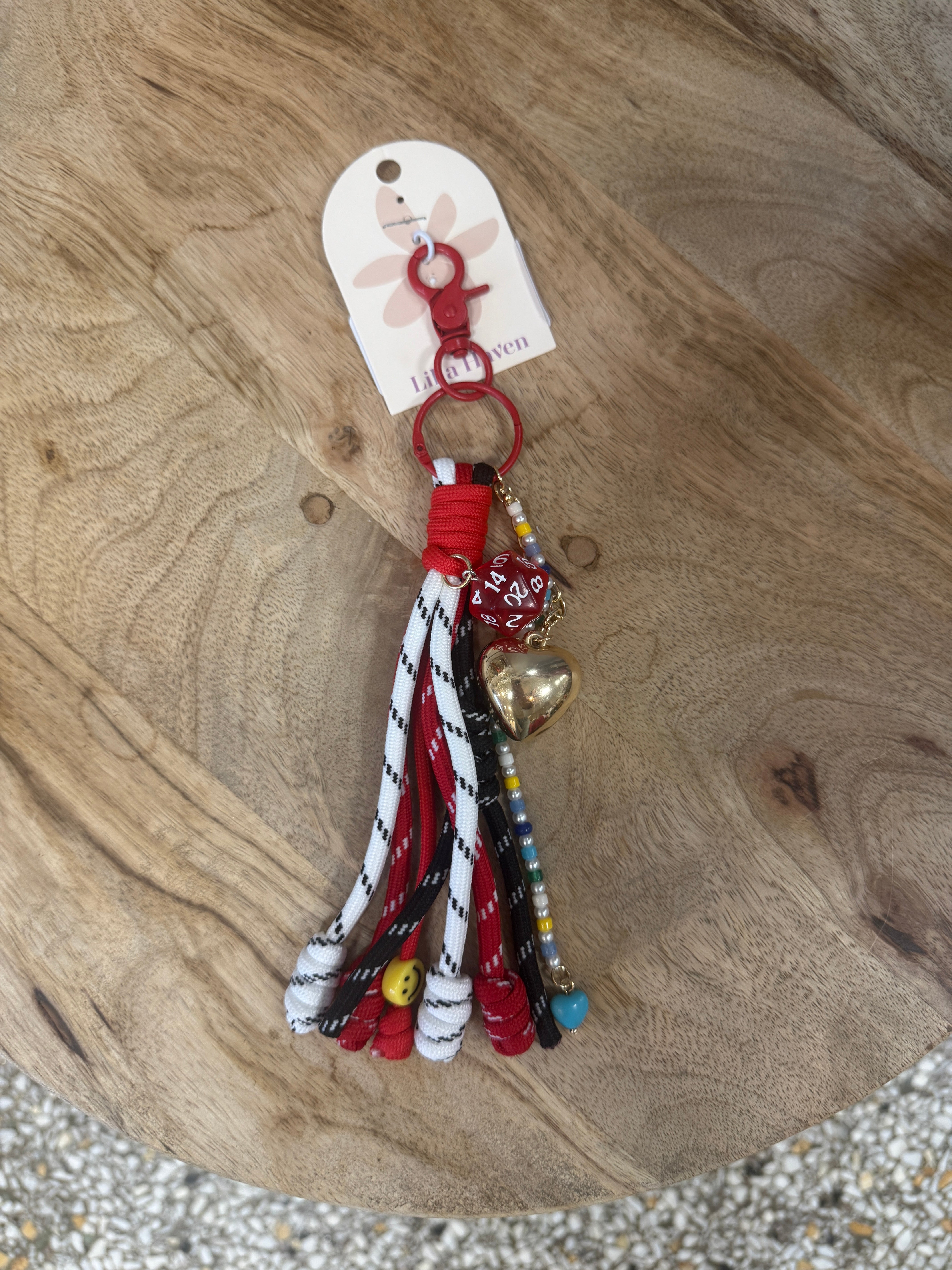 Eclectic Rope Seed Beaded Heart Dice-Keychains-Sensibling Corp.-The Silo Boutique, Women's Fashion Boutique Located in Warren and Grand Forks North Dakota