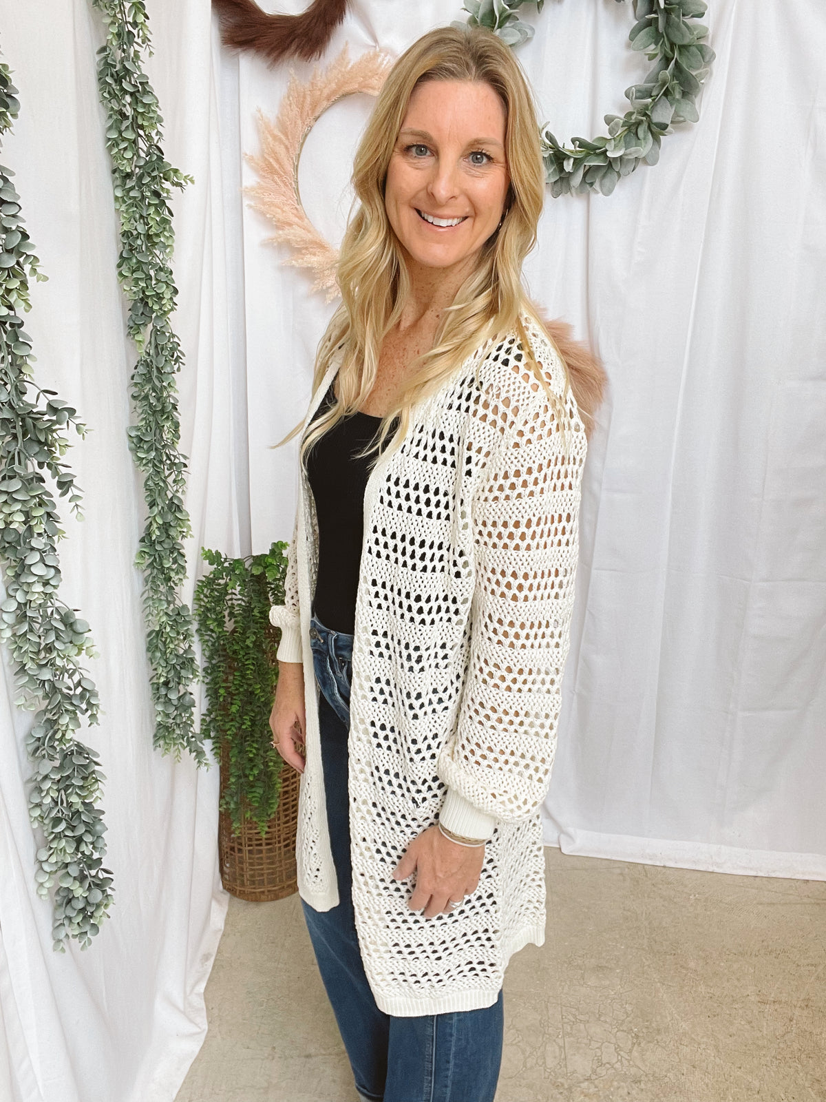 Open Weave Longline Cardigan-Cardigans-cozy co-The Silo Boutique, Women's Fashion Boutique Located in Warren and Grand Forks North Dakota