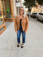 Cool Camel Sweater Blazer-Blazers-be cool-The Silo Boutique, Women's Fashion Boutique Located in Warren and Grand Forks North Dakota