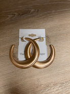 Worn Gold Hoops-Earrings-what's hot-The Silo Boutique, Women's Fashion Boutique Located in Warren and Grand Forks North Dakota