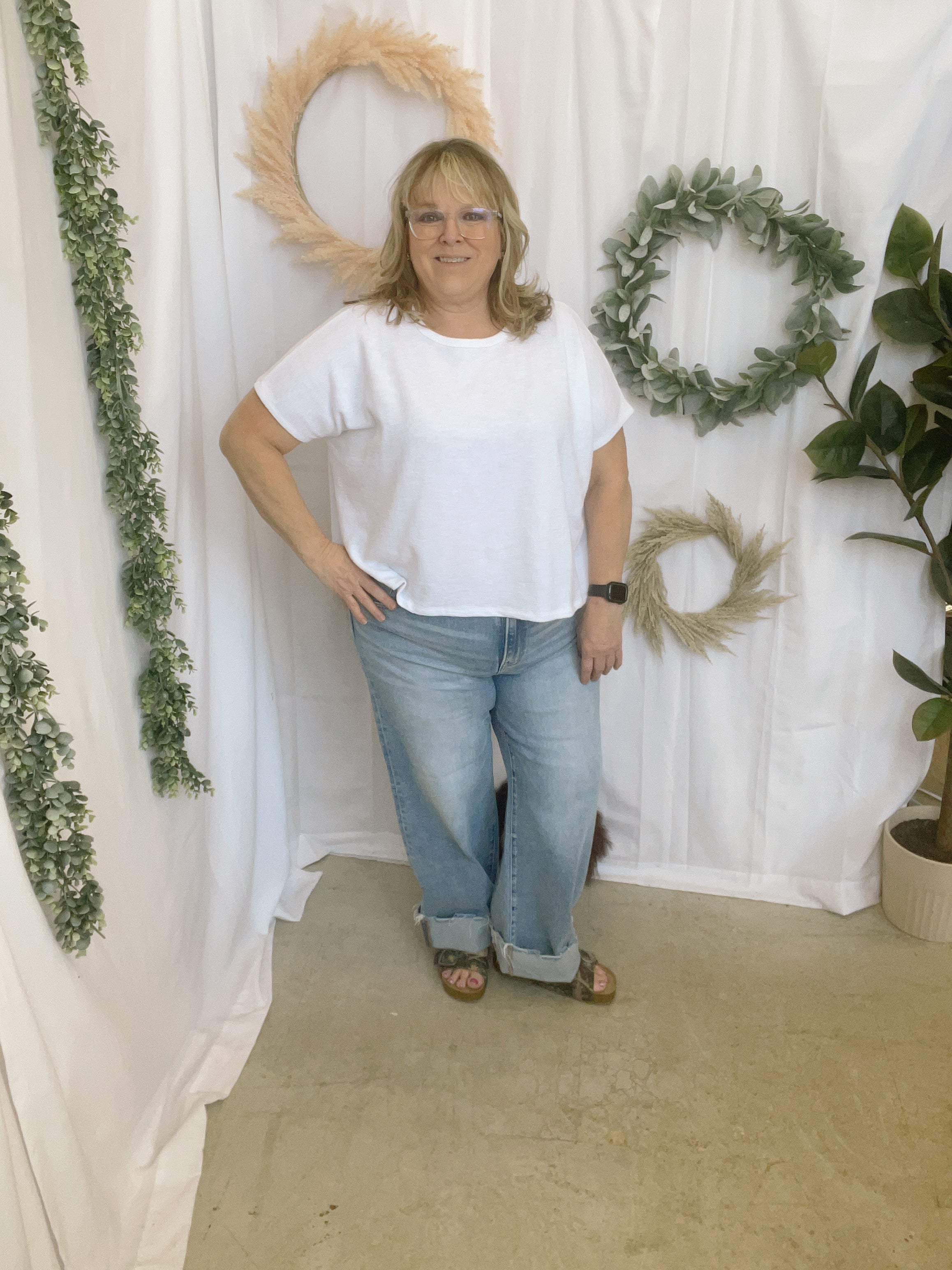 Julie Slub Oversized Tee-Short Sleeve Tops-Zenana-The Silo Boutique, Women's Fashion Boutique Located in Warren and Grand Forks North Dakota