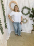 Julie Slub Oversized Tee-Short Sleeve Tops-Zenana-The Silo Boutique, Women's Fashion Boutique Located in Warren and Grand Forks North Dakota