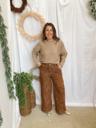 Chestnut Paisley Pants-Jeans-hyfve-The Silo Boutique, Women's Fashion Boutique Located in Warren and Grand Forks North Dakota