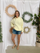 Carly Cloud Hooded Sweatshirt-Pale Yellow-Sweatshirts-tictoc-The Silo Boutique, Women's Fashion Boutique Located in Warren and Grand Forks North Dakota