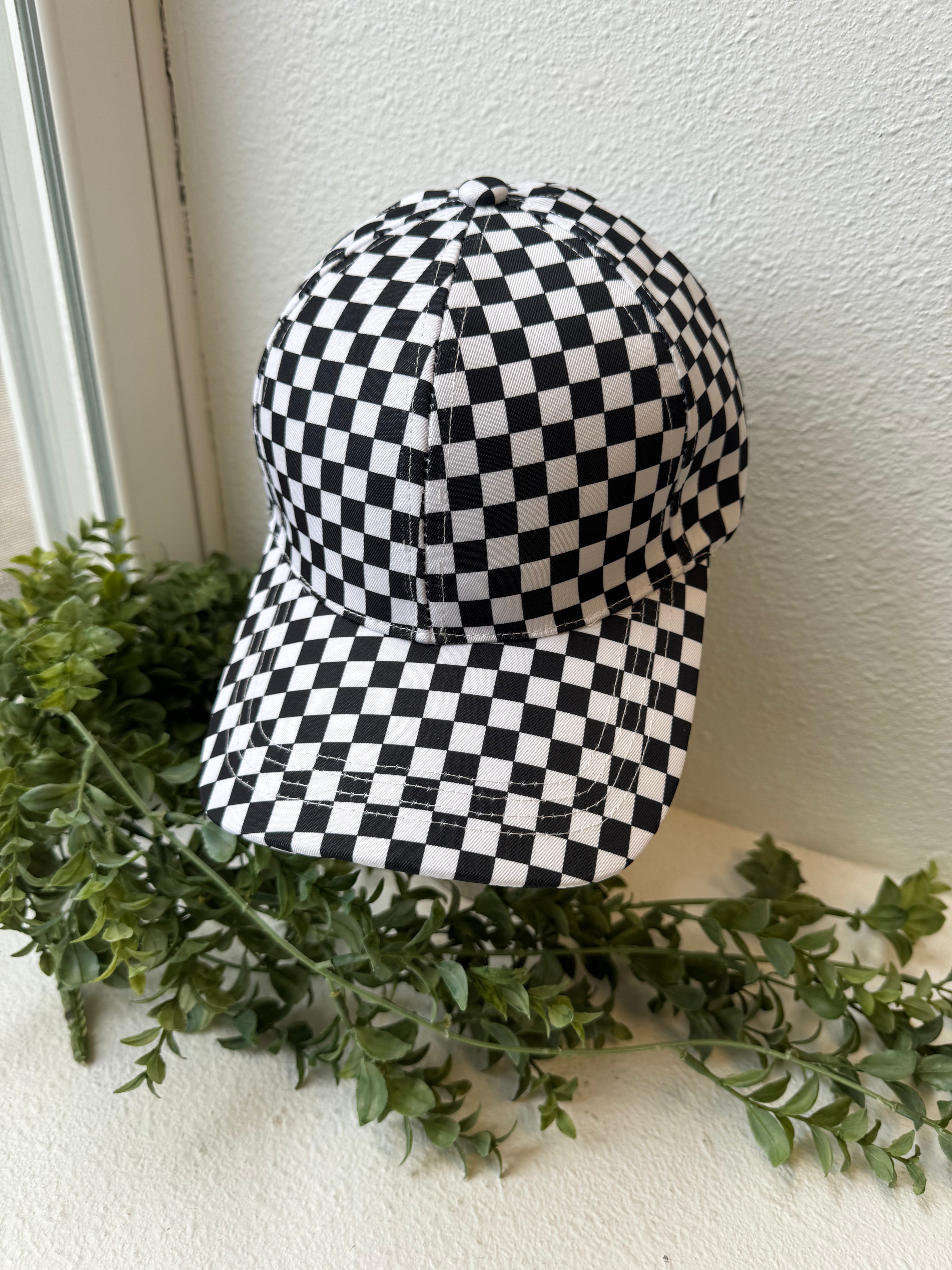 Zen Checkered Hat-Black-Hats-Zenana-The Silo Boutique, Women's Fashion Boutique Located in Warren and Grand Forks North Dakota