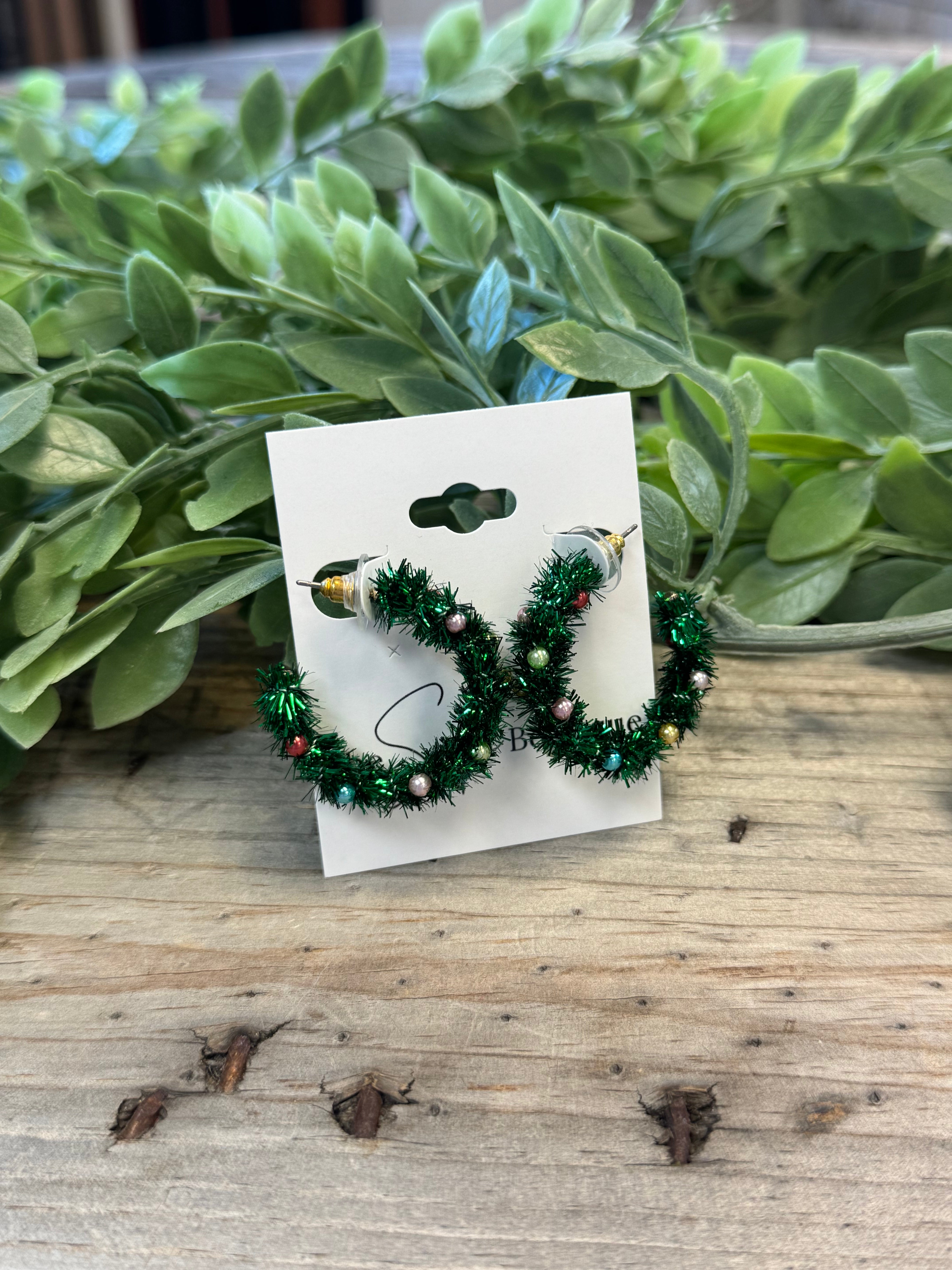 Ball Wreath Hoop Earrings-Earrings-kenze-The Silo Boutique, Women's Fashion Boutique Located in Warren and Grand Forks North Dakota