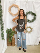 Pebble Forevee Freedom Thrills Tank Top-Black-Short Sleeve Tops-pebble-The Silo Boutique, Women's Fashion Boutique Located in Warren and Grand Forks North Dakota