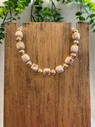 Gold and Beige Resin Necklace-Necklaces-Dallas Market-The Silo Boutique, Women's Fashion Boutique Located in Warren and Grand Forks North Dakota