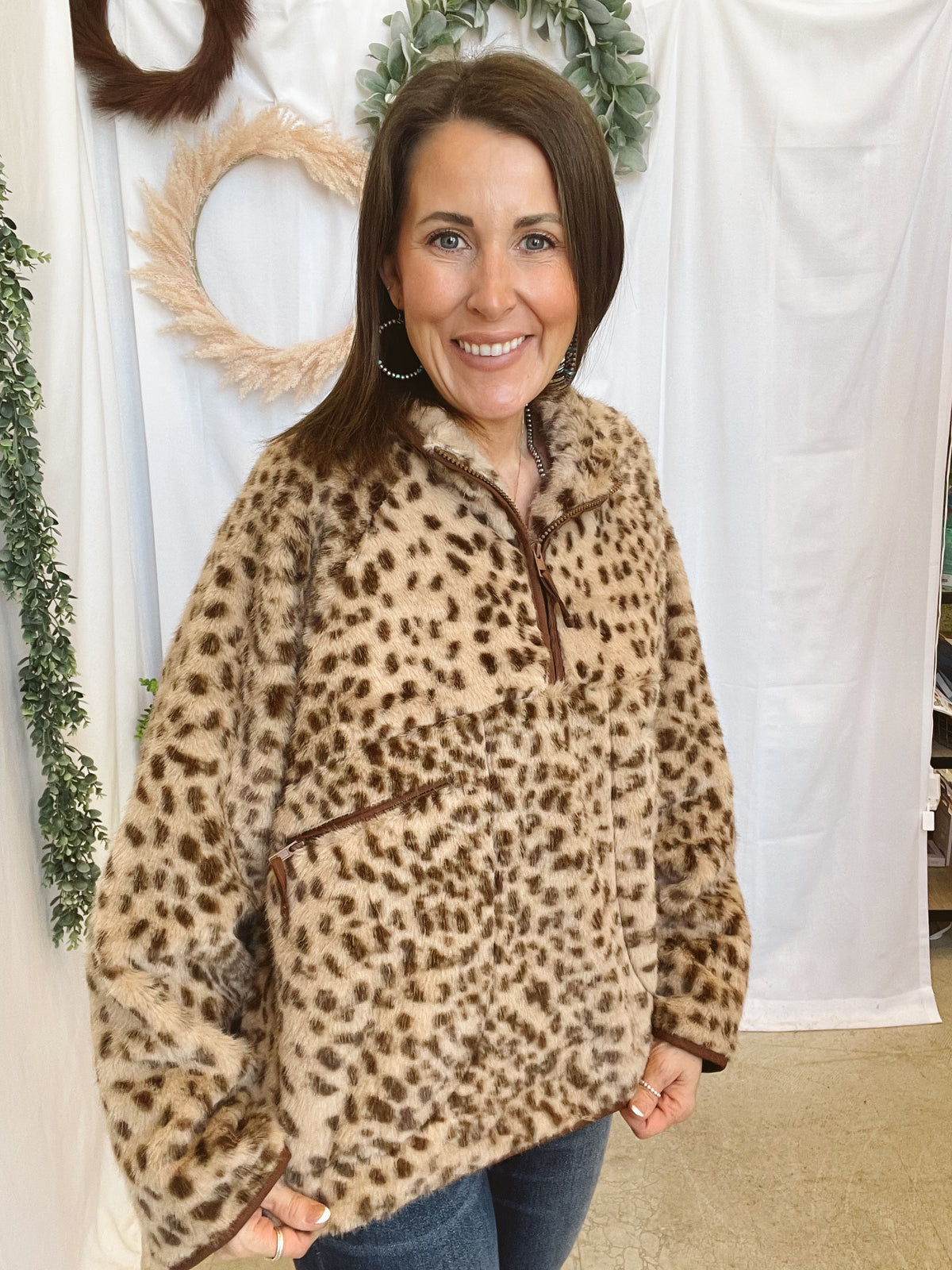 Tasha Faux Fur Sweatshirt-sweashirts-tcec-The Silo Boutique, Women's Fashion Boutique Located in Warren and Grand Forks North Dakota