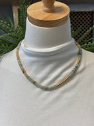Gold and Sage Beaded Necklace-Necklaces-fame-The Silo Boutique, Women's Fashion Boutique Located in Warren and Grand Forks North Dakota