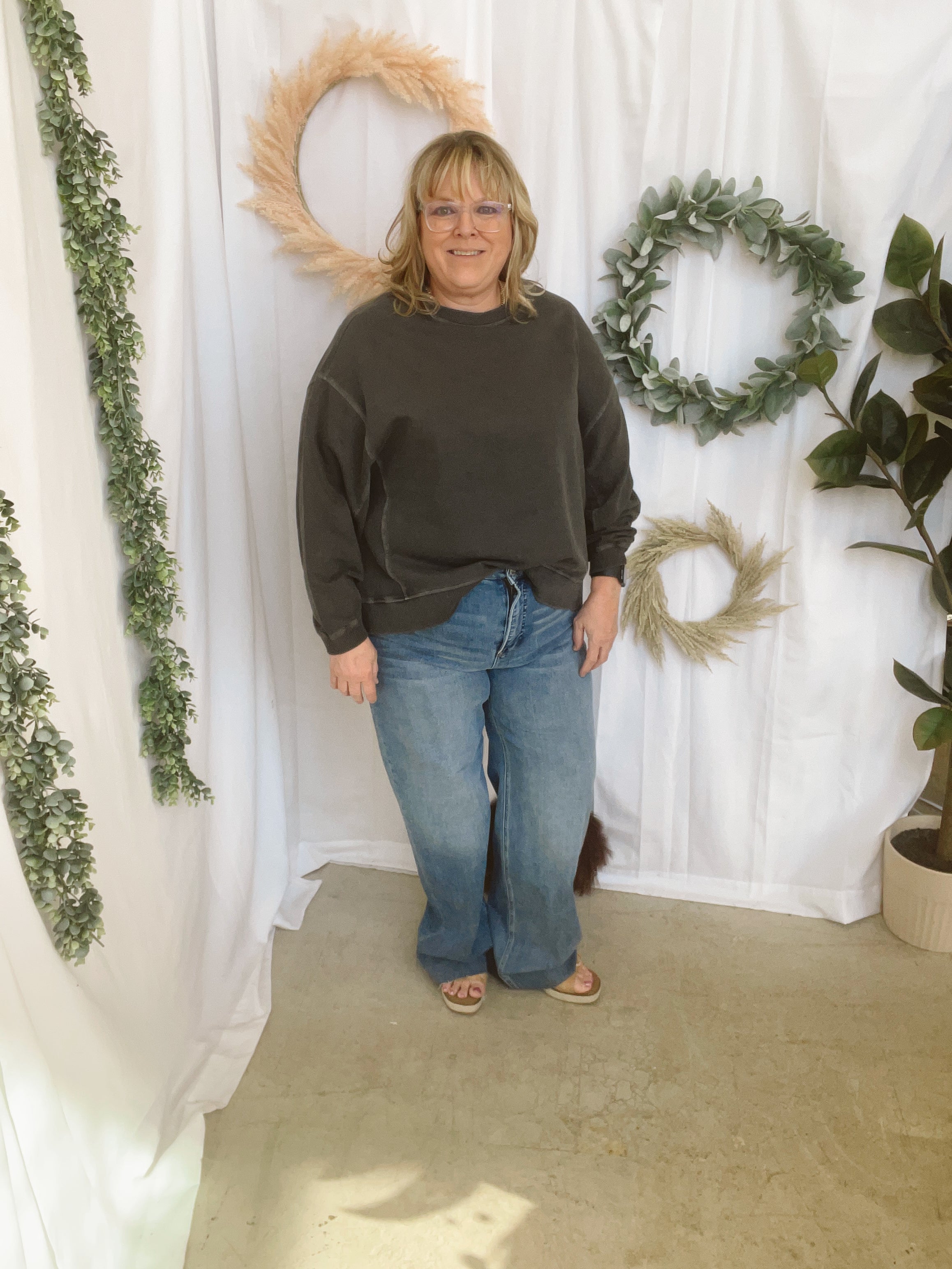 Jess Terry Pullover Sweatshirt-Black-The Silo Boutique-The Silo Boutique, Women's Fashion Boutique Located in Warren and Grand Forks North Dakota