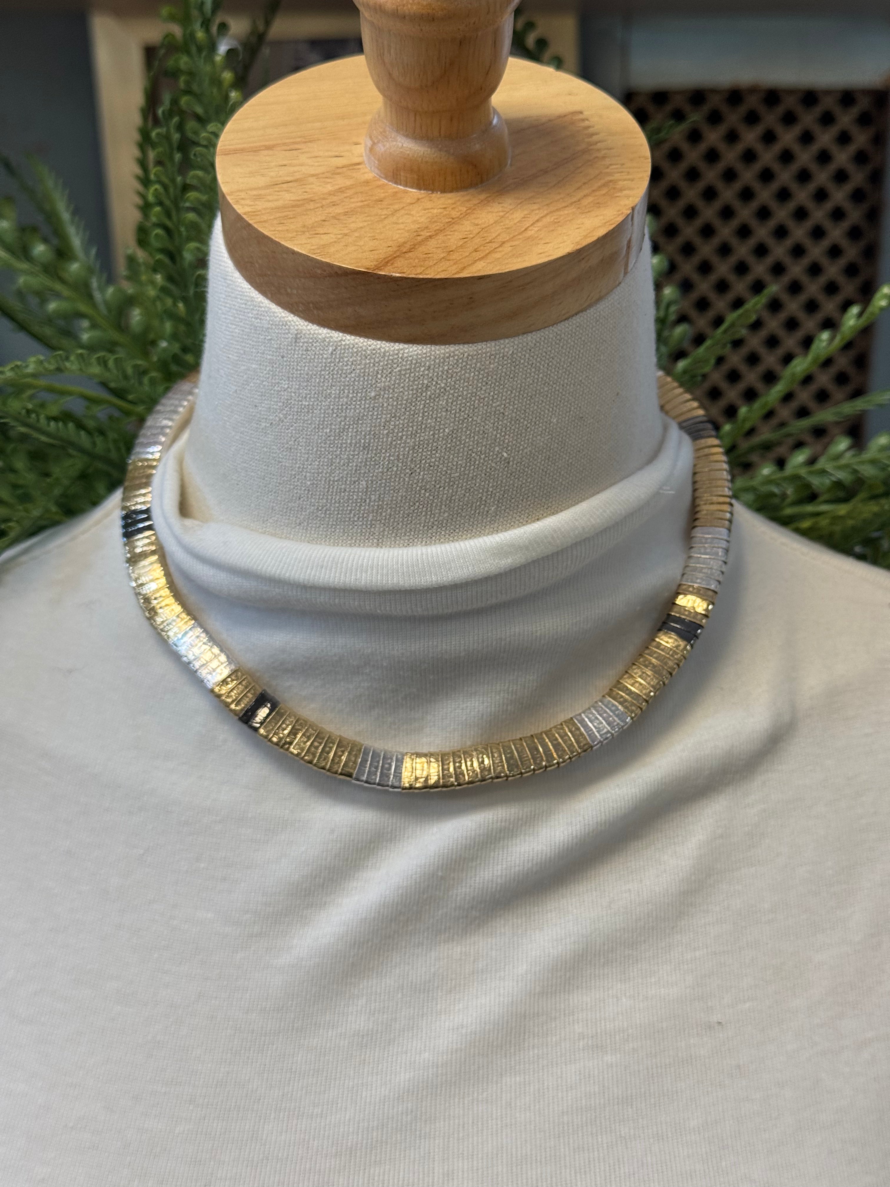 Mixed Triangle Stack Necklace-Necklaces-fame-The Silo Boutique, Women's Fashion Boutique Located in Warren and Grand Forks North Dakota