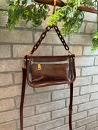 Jen and Co Jessica Clear Crossbody Purse-Brown-Crossbody Purses-Jen and Co-The Silo Boutique, Women's Fashion Boutique Located in Warren and Grand Forks North Dakota