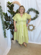 Lime Striped Maxi Zipper Dress-Dresses-entro-The Silo Boutique, Women's Fashion Boutique Located in Warren and Grand Forks North Dakota