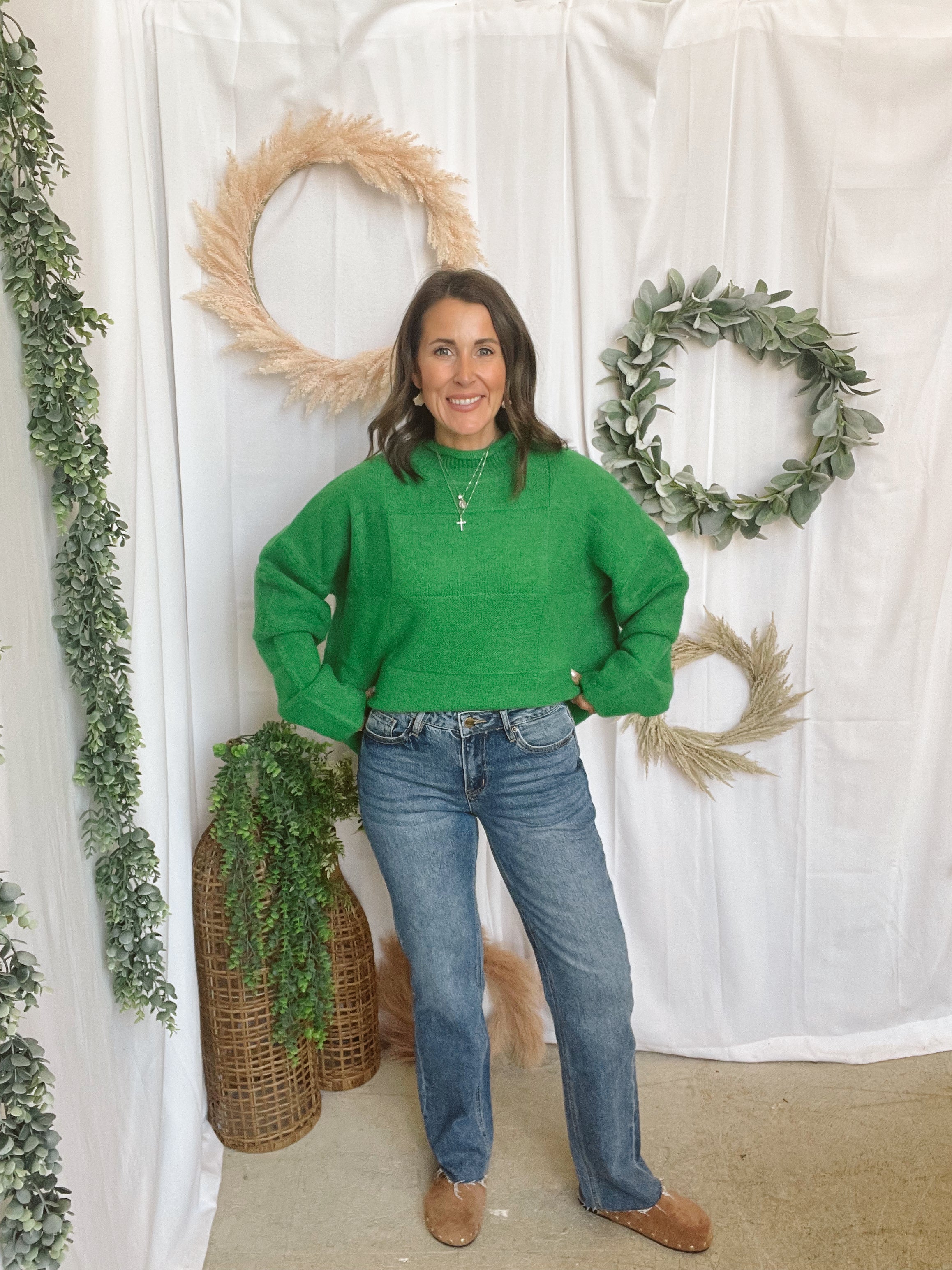Ryleigh Sweater-Green-Sweaters-aemi-The Silo Boutique, Women's Fashion Boutique Located in Warren and Grand Forks North Dakota
