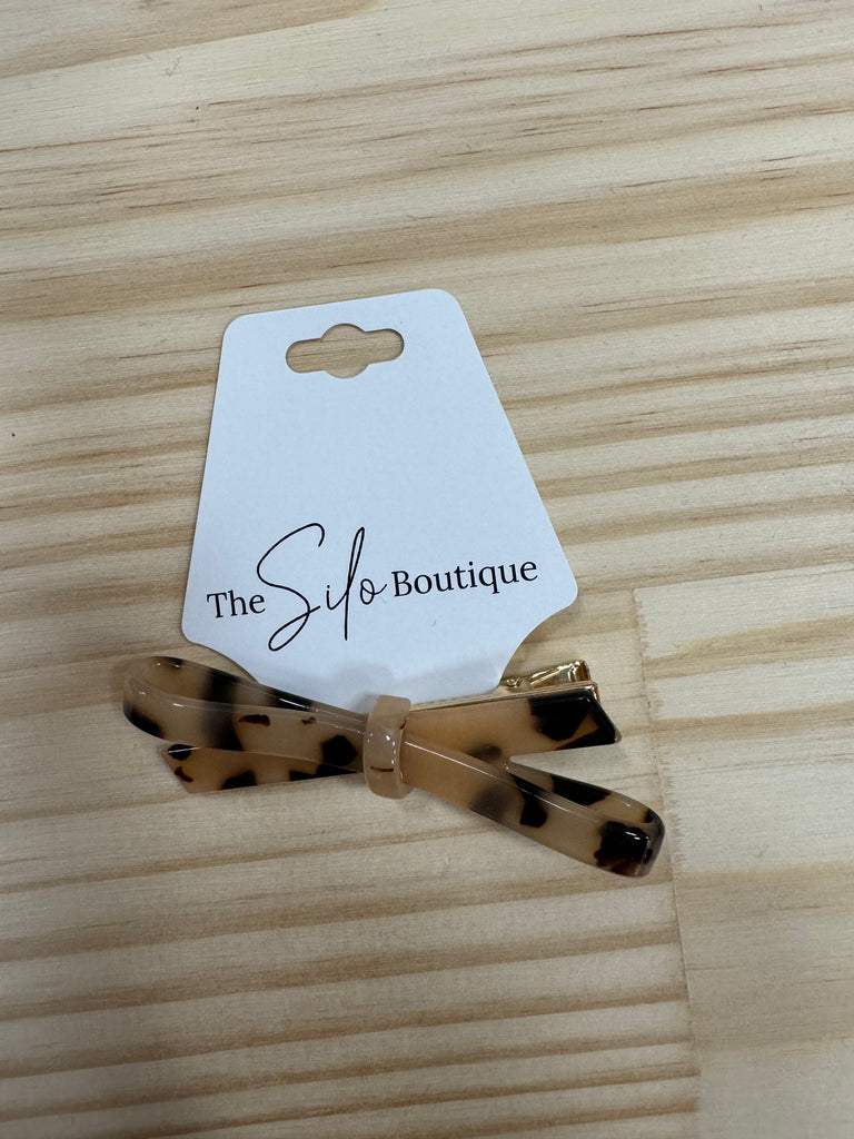 Acetate Hair Pin Bow Clip-Hair Accessories-wall to wall-The Silo Boutique, Women's Fashion Boutique Located in Warren and Grand Forks North Dakota