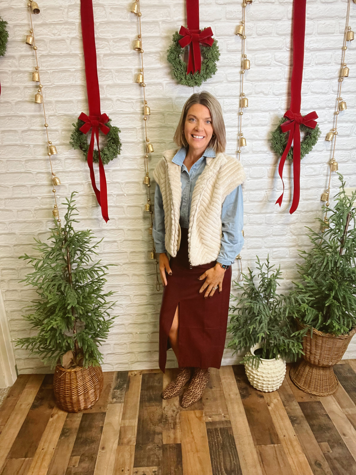 Kenzie Leather Skirt-Burgundy-Skirts-hyfve-The Silo Boutique, Women's Fashion Boutique Located in Warren and Grand Forks North Dakota