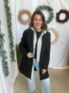 Allie Hooded Jacket-Black-Coats & Jackets-love tree-The Silo Boutique, Women's Fashion Boutique Located in Warren and Grand Forks North Dakota