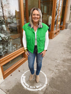 Blake Green and Navy Reversible Vest-Vests-blakely-The Silo Boutique, Women's Fashion Boutique Located in Warren and Grand Forks North Dakota