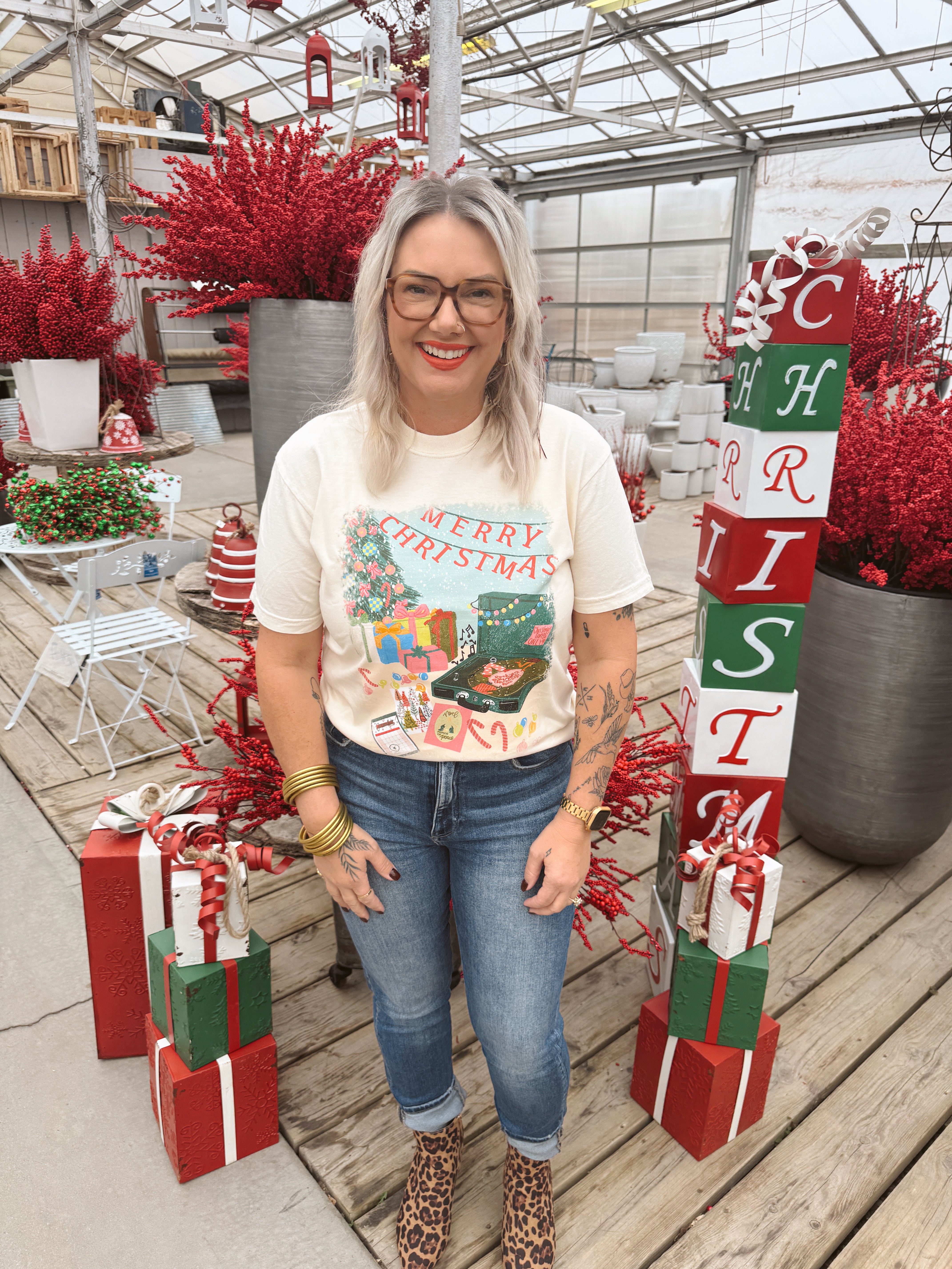 Vintage Christmas Tee-Final Sale-Graphic Tees-whitney-The Silo Boutique, Women's Fashion Boutique Located in Warren and Grand Forks North Dakota