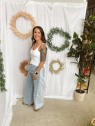 Miou Muse Wide Leg Jeans-Jeans-miou muse-The Silo Boutique, Women's Fashion Boutique Located in Warren and Grand Forks North Dakota