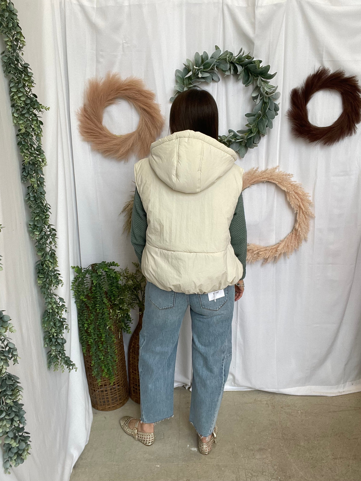 Zoe Puffer Vest-Ivory-Vests-staccato-The Silo Boutique, Women's Fashion Boutique Located in Warren and Grand Forks North Dakota