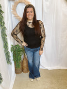 Ella Lace Long Sleeve Top-Black-Sweaters-very j-The Silo Boutique, Women's Fashion Boutique Located in Warren and Grand Forks North Dakota