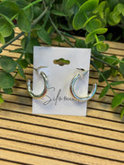 Indy Silver Hoop Earrings-Earrings-Dallas Market-The Silo Boutique, Women's Fashion Boutique Located in Warren and Grand Forks North Dakota