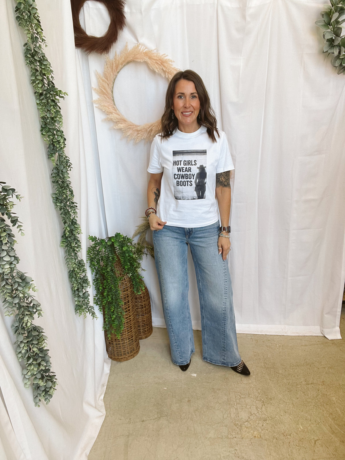 Hot Girls Wear Cowboy Boots Tee-Graphic Tees-panache-The Silo Boutique, Women's Fashion Boutique Located in Warren and Grand Forks North Dakota