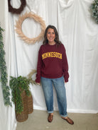 Leia Minnesota Pom Sweater-Maroon-Sweaters-Leia-The Silo Boutique, Women's Fashion Boutique Located in Warren and Grand Forks North Dakota