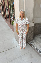 Ivory Multi Print Jumpsuit-Jumpsuits & Rompers-skies are blue-The Silo Boutique, Women's Fashion Boutique Located in Warren and Grand Forks North Dakota