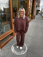 Waffle Knit Best Set Ever-Chestnut-Outfit Sets-tea and Rose-The Silo Boutique, Women's Fashion Boutique Located in Warren and Grand Forks North Dakota