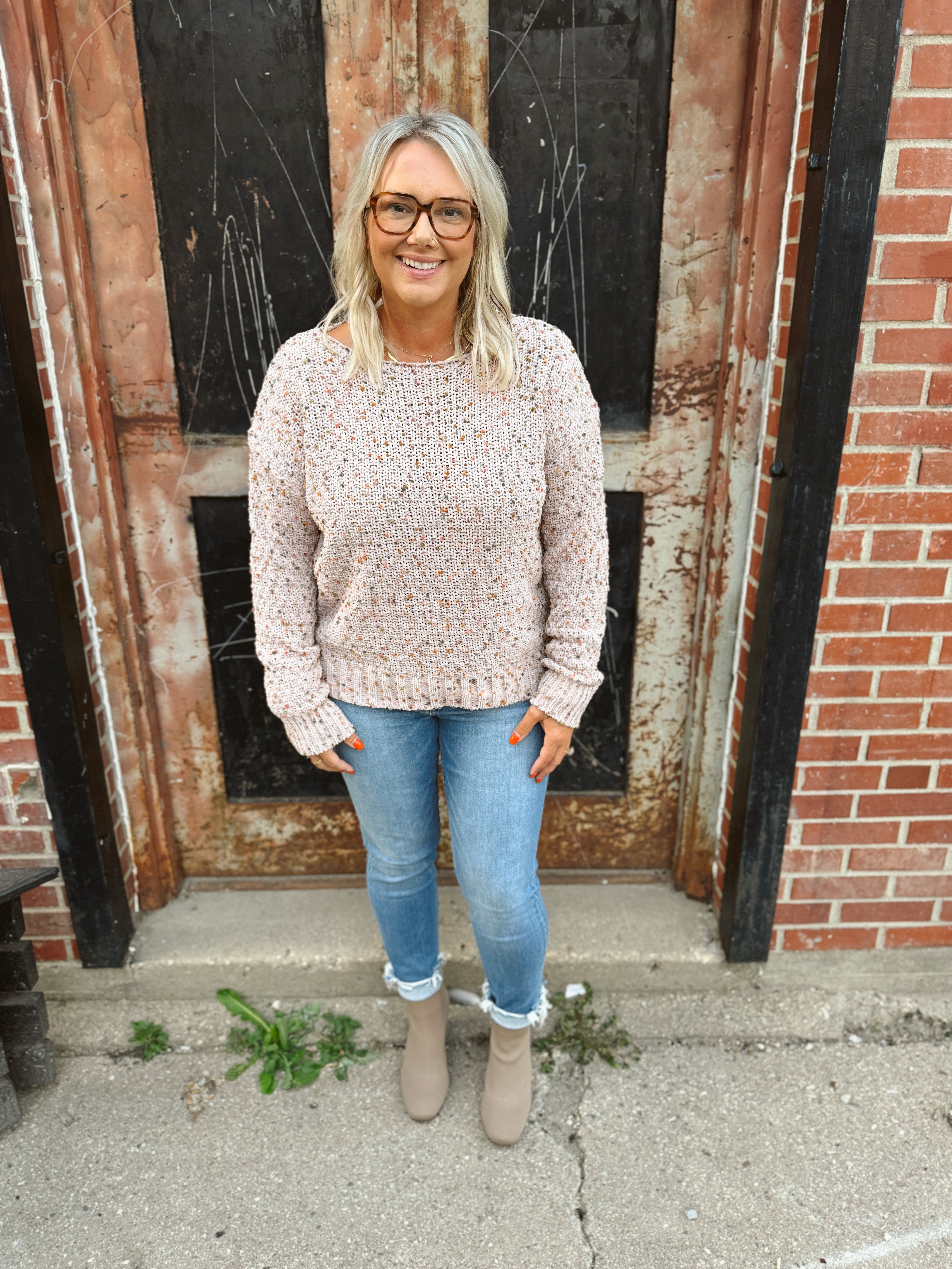 Mauve Popcorn Sweater-Sweaters-stacatto-The Silo Boutique, Women's Fashion Boutique Located in Warren and Grand Forks North Dakota