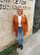 Seude Long Jacket-Chesnut-Coats & Jackets-active basics-The Silo Boutique, Women's Fashion Boutique Located in Warren and Grand Forks North Dakota