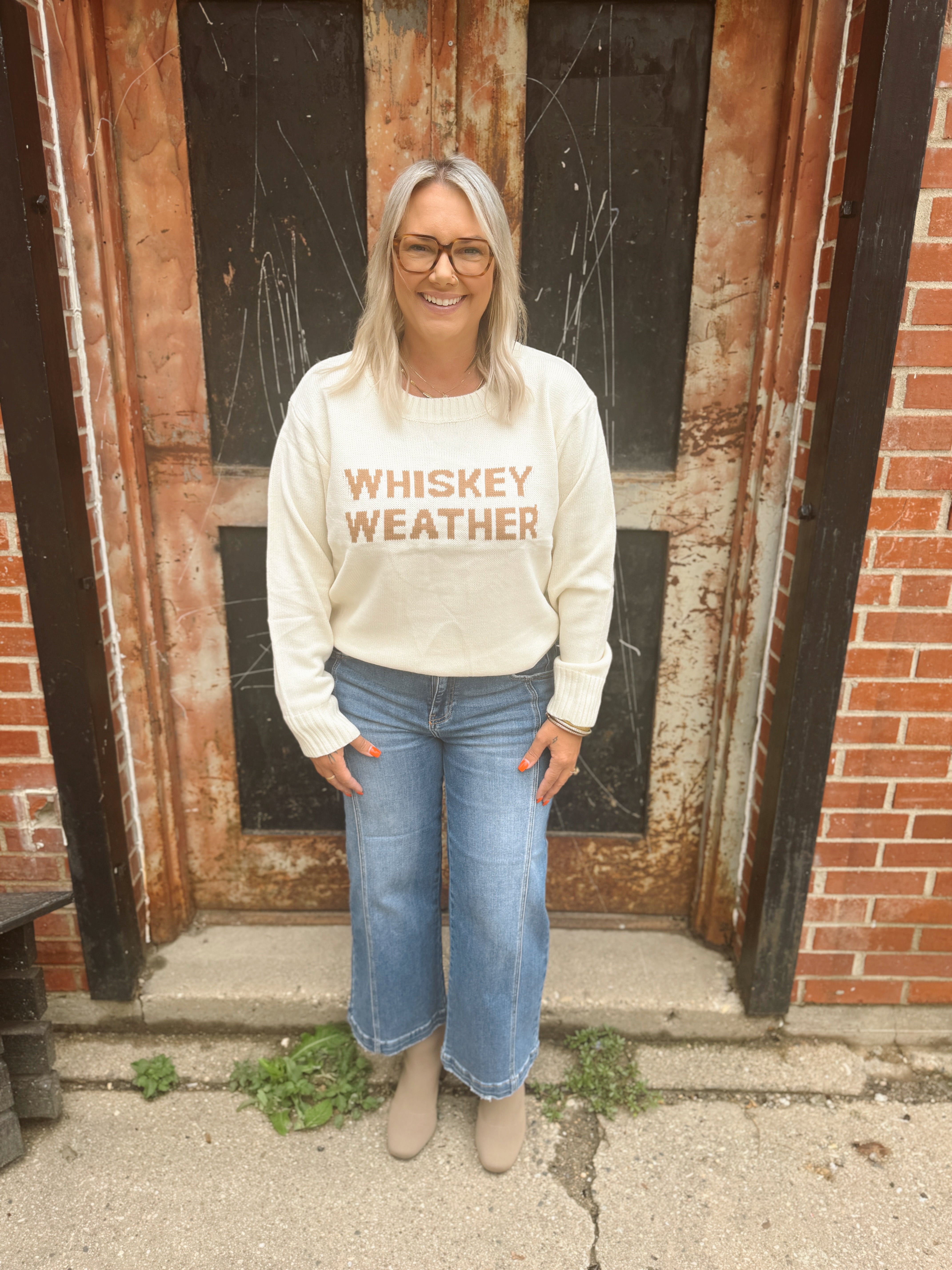 Ivory Whiskey Weather Sweater-Sweaters-panaache-The Silo Boutique, Women's Fashion Boutique Located in Warren and Grand Forks North Dakota