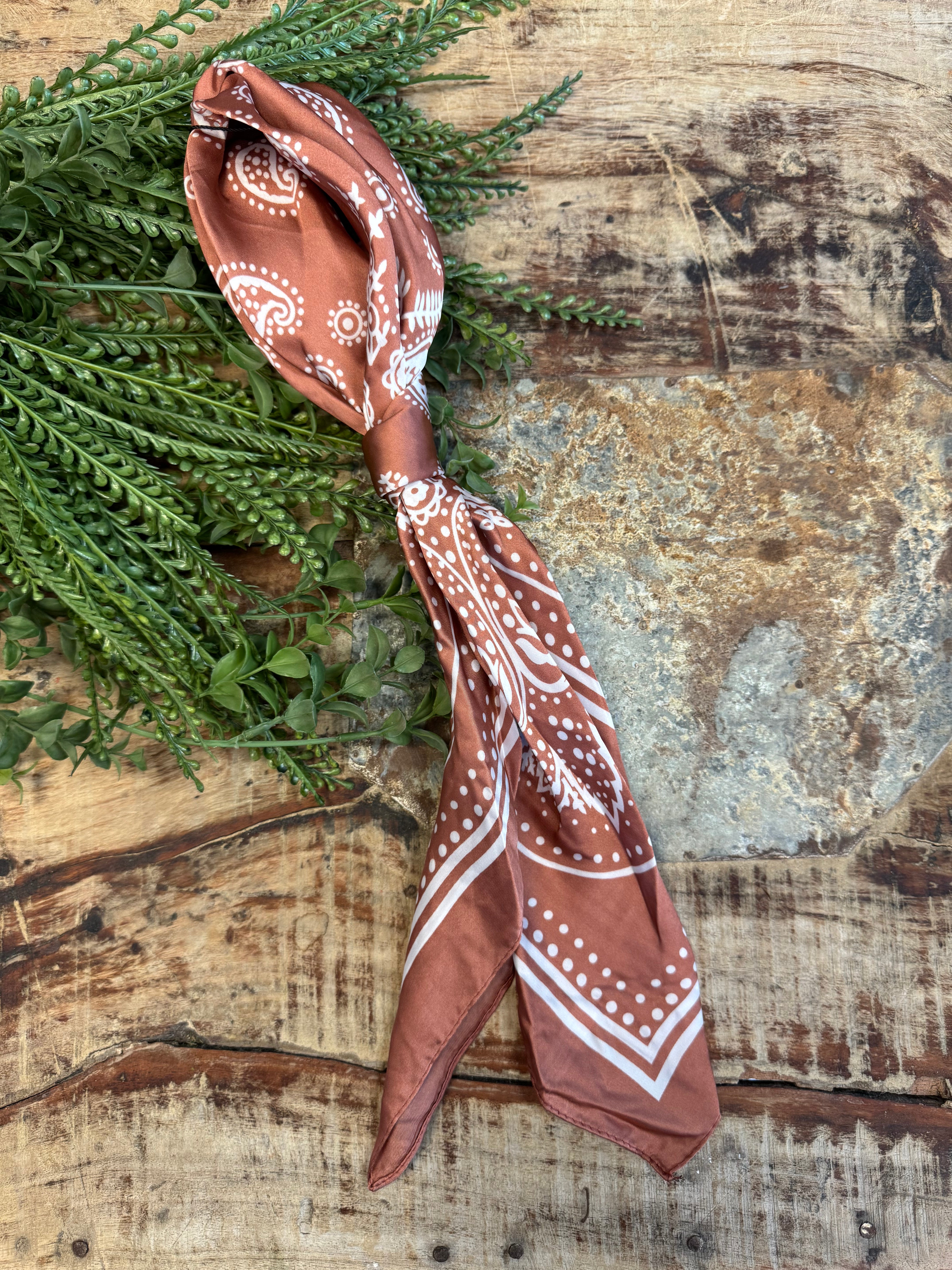 Olivia Moss Scarf-Rust Paisley-Scarf-dm-The Silo Boutique, Women's Fashion Boutique Located in Warren and Grand Forks North Dakota