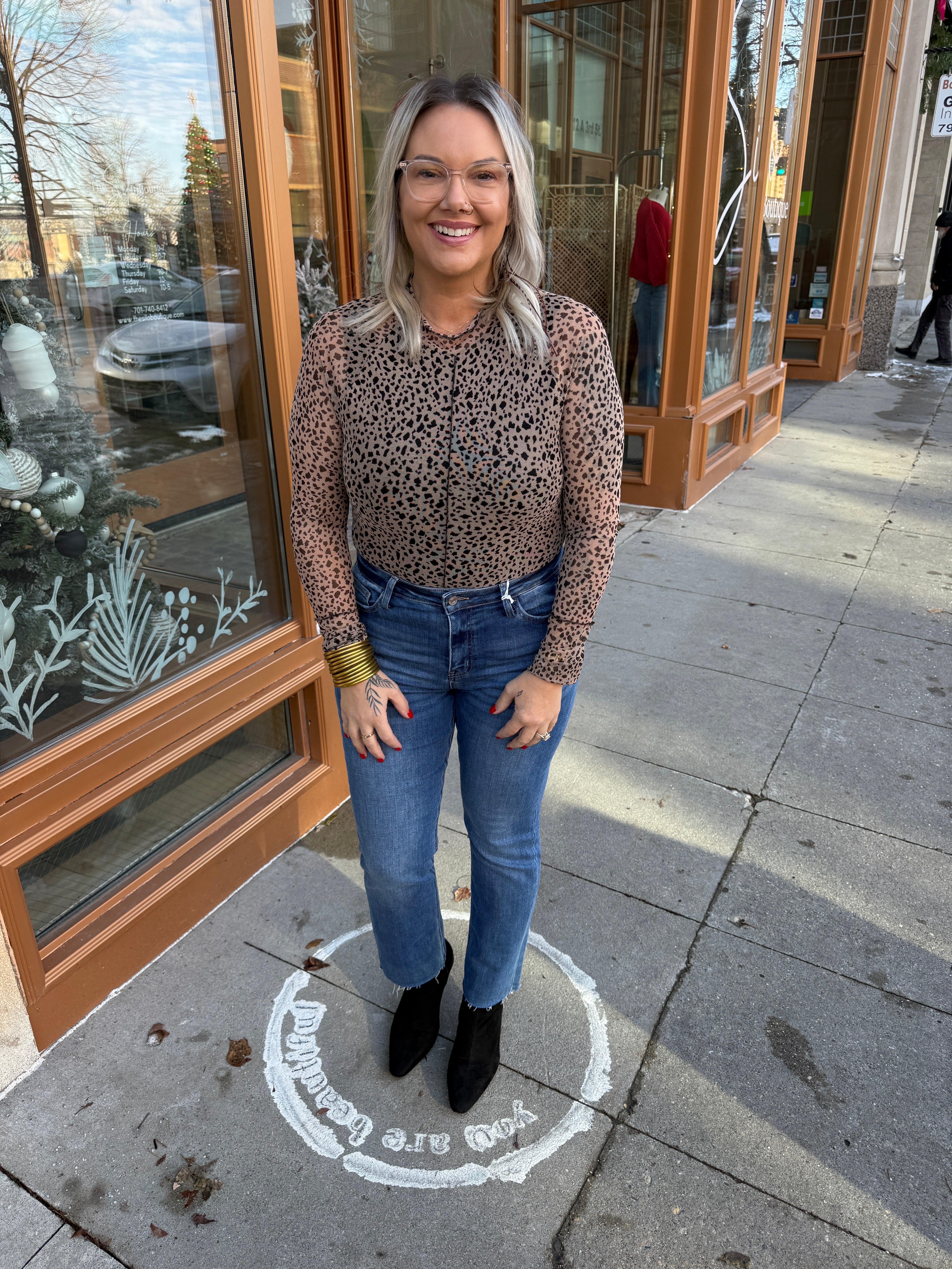 Jade Animal Print Sheer Top-Long Sleeve Tops-jade-The Silo Boutique, Women's Fashion Boutique Located in Warren and Grand Forks North Dakota