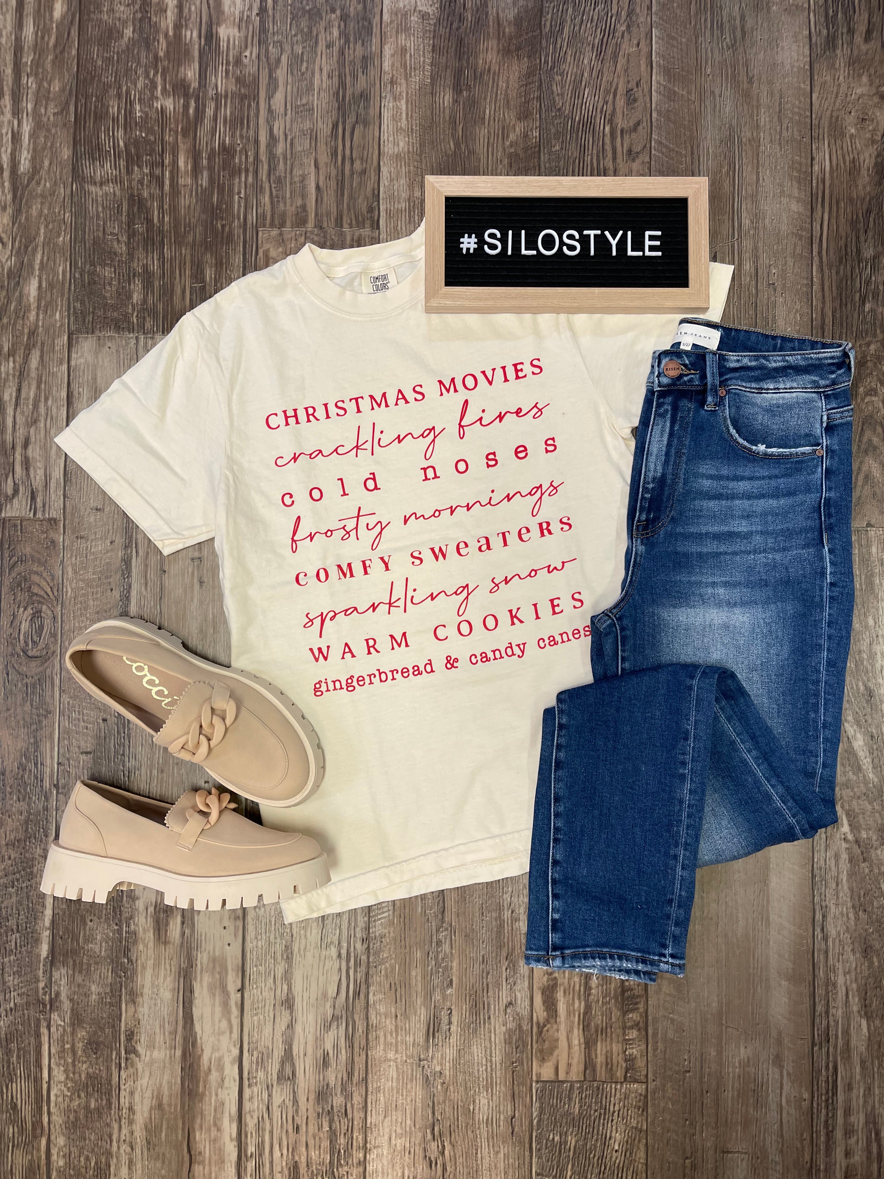 Winter List Ivory Christmas Tee-Final Sale-Graphic Tees-chloe-The Silo Boutique, Women's Fashion Boutique Located in Warren and Grand Forks North Dakota