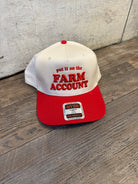 Put it on the Farm Account Hat-Red/Natural-Hats-p&d-The Silo Boutique, Women's Fashion Boutique Located in Warren and Grand Forks North Dakota