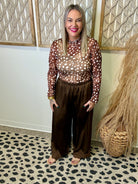 Polly Lace Trim Pants-Brown-Pants-baevely-The Silo Boutique, Women's Fashion Boutique Located in Warren and Grand Forks North Dakota