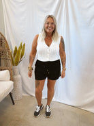 Another Love Audra Linen Shorts-Black-Shorts-another love-The Silo Boutique, Women's Fashion Boutique Located in Warren and Grand Forks North Dakota