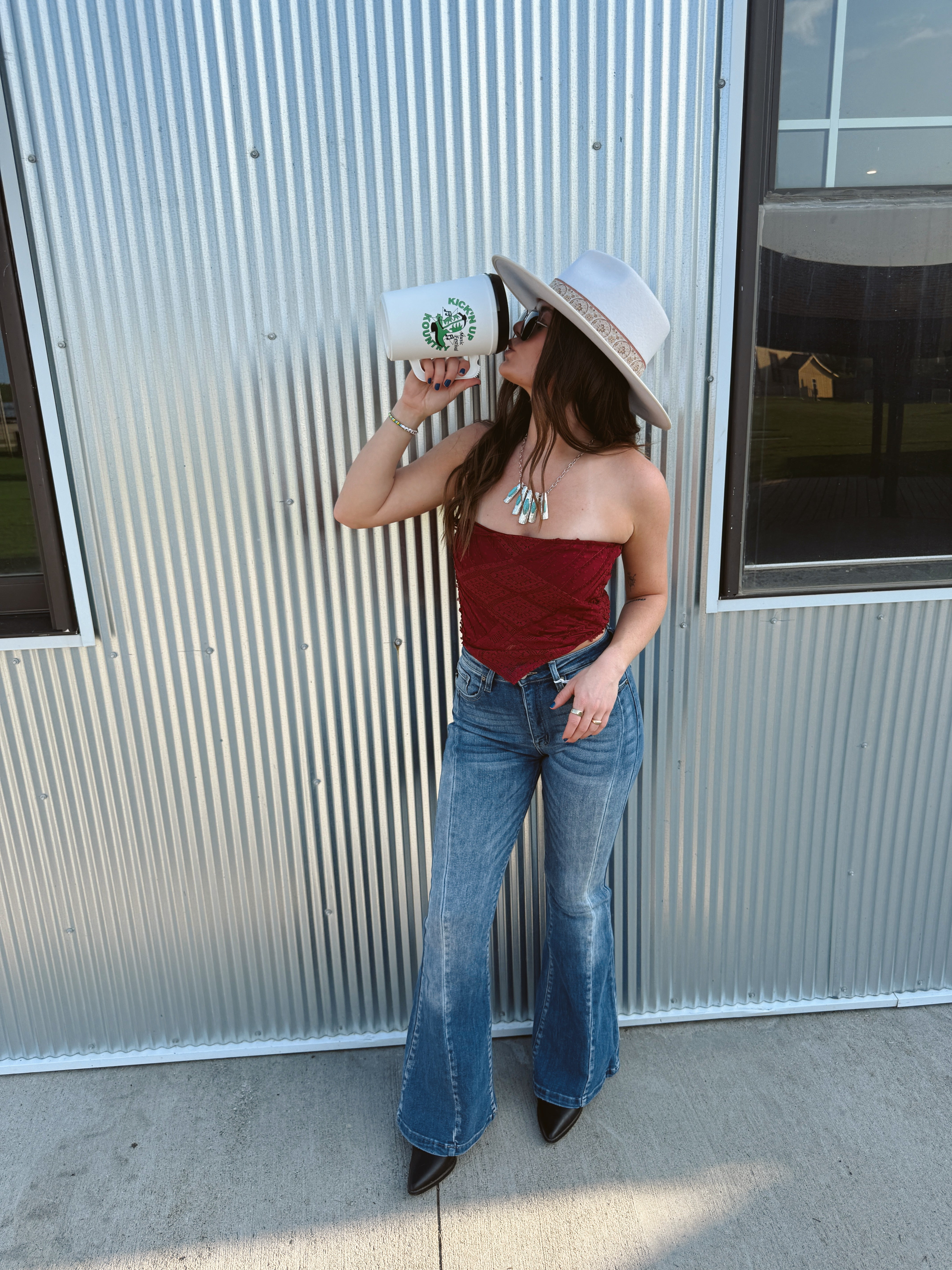 Boho Lace Strapless Top-Wine-Tank Tops-wisteria lane-The Silo Boutique, Women's Fashion Boutique Located in Warren and Grand Forks North Dakota