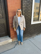 Mix Things Up Herringbone Blazer-Blazers-hem and thread-The Silo Boutique, Women's Fashion Boutique Located in Warren and Grand Forks North Dakota