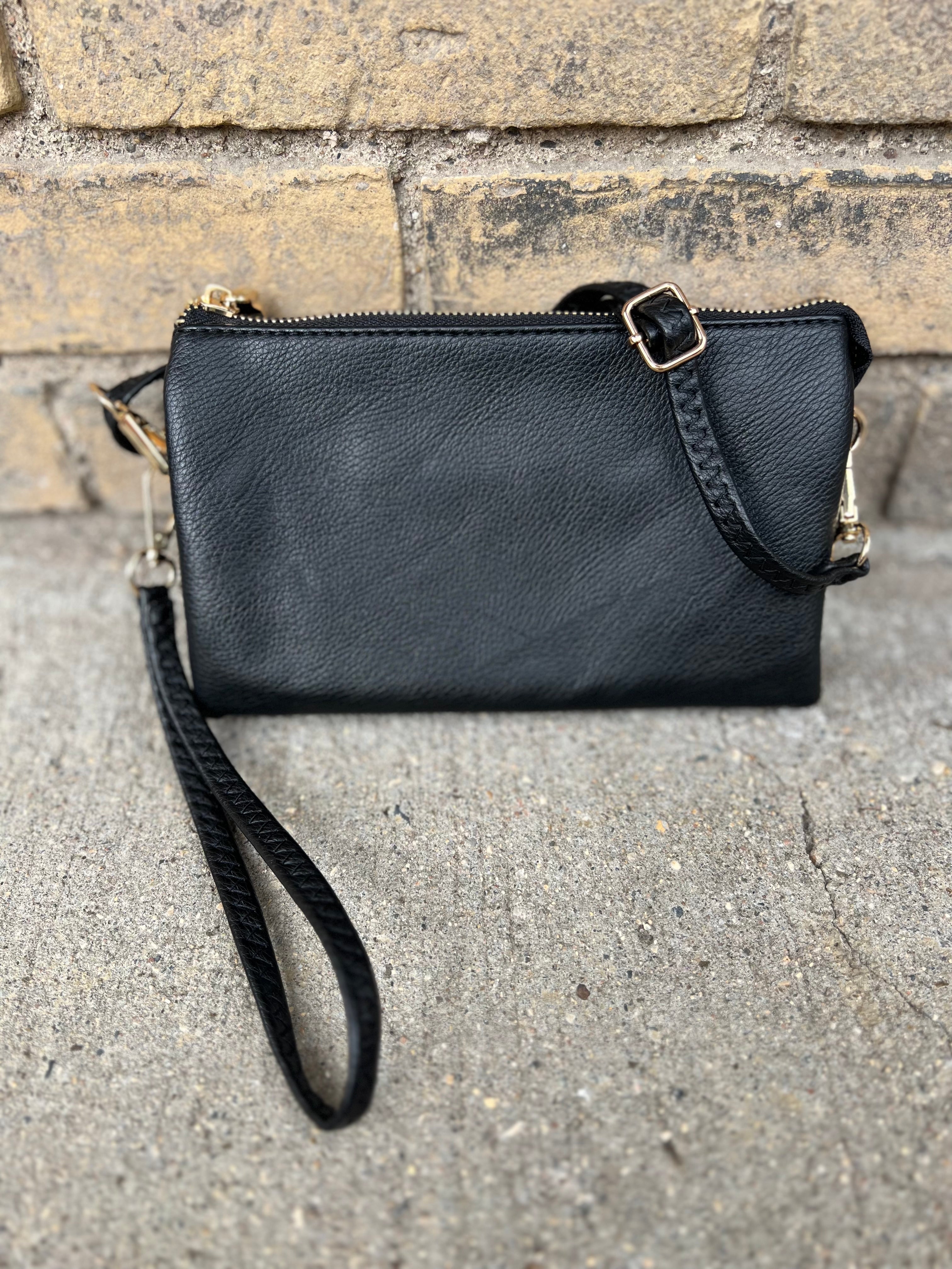 Riley 3 Compartment Crossbody/Wristlet-Crossbody Purses-Jen and Co-The Silo Boutique, Women's Fashion Boutique Located in Warren and Grand Forks North Dakota