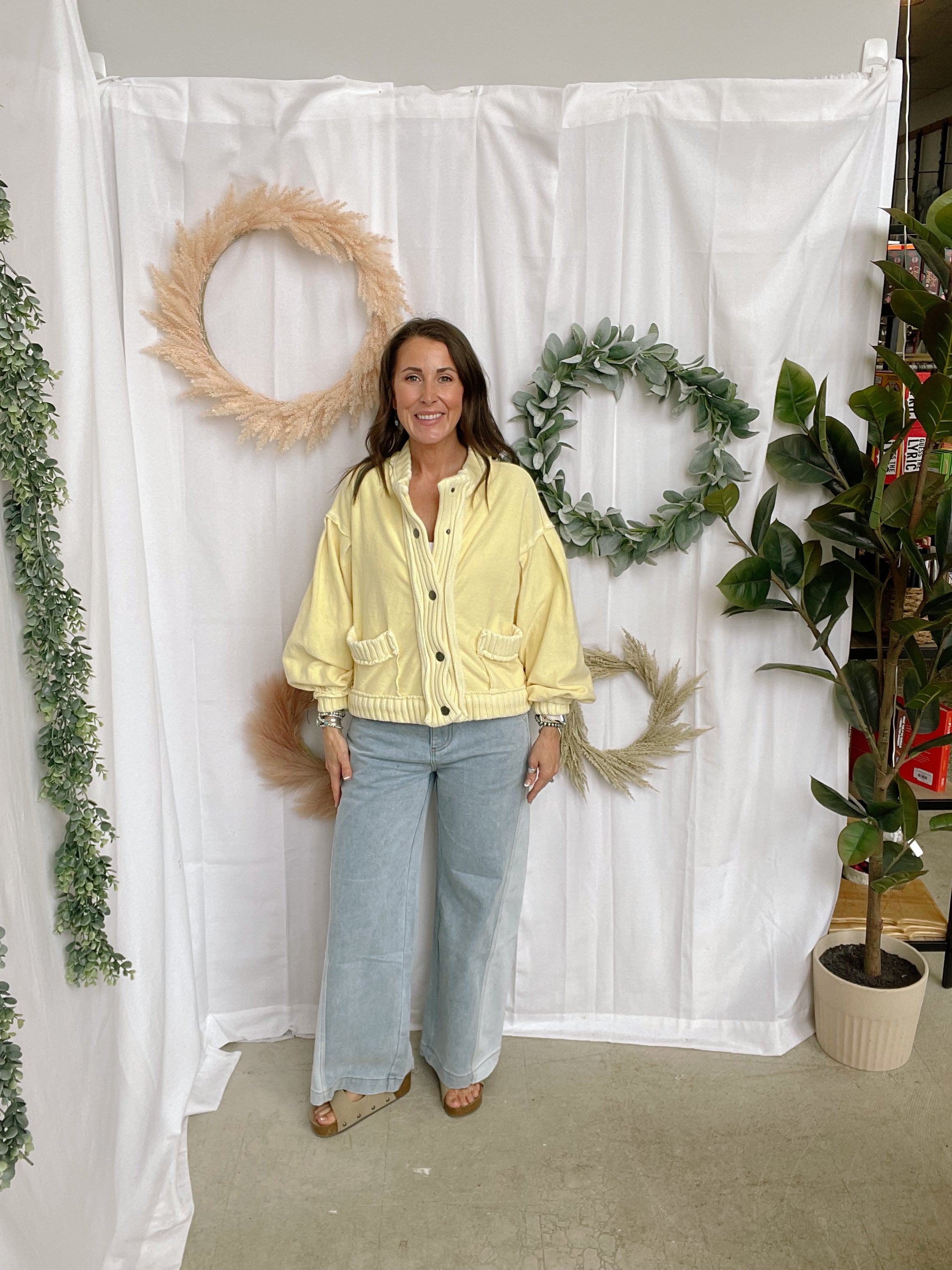 Lov Vintage Cardigan-Lemon-Cardigans-lovlov-The Silo Boutique, Women's Fashion Boutique Located in Warren and Grand Forks North Dakota