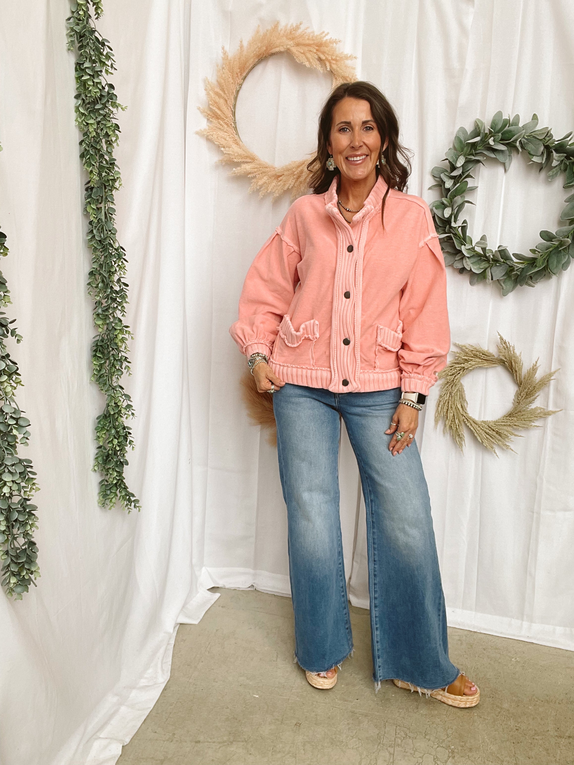 Lov Vintage Cardigan-Pink-Cardigans-lovlov-The Silo Boutique, Women's Fashion Boutique Located in Warren and Grand Forks North Dakota