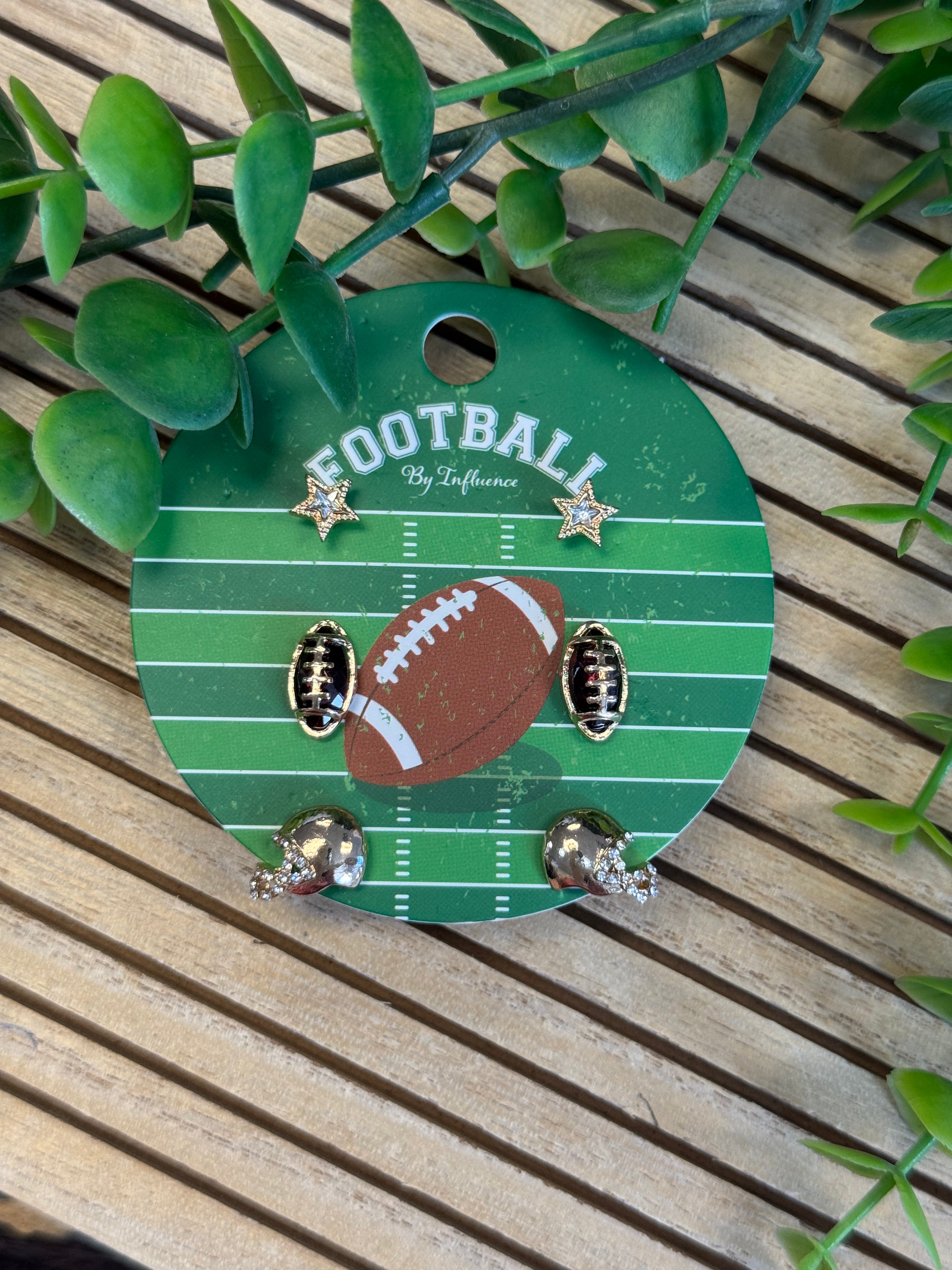 Football Stud Set - Star-Earrings-Dallas Market-The Silo Boutique, Women's Fashion Boutique Located in Warren and Grand Forks North Dakota