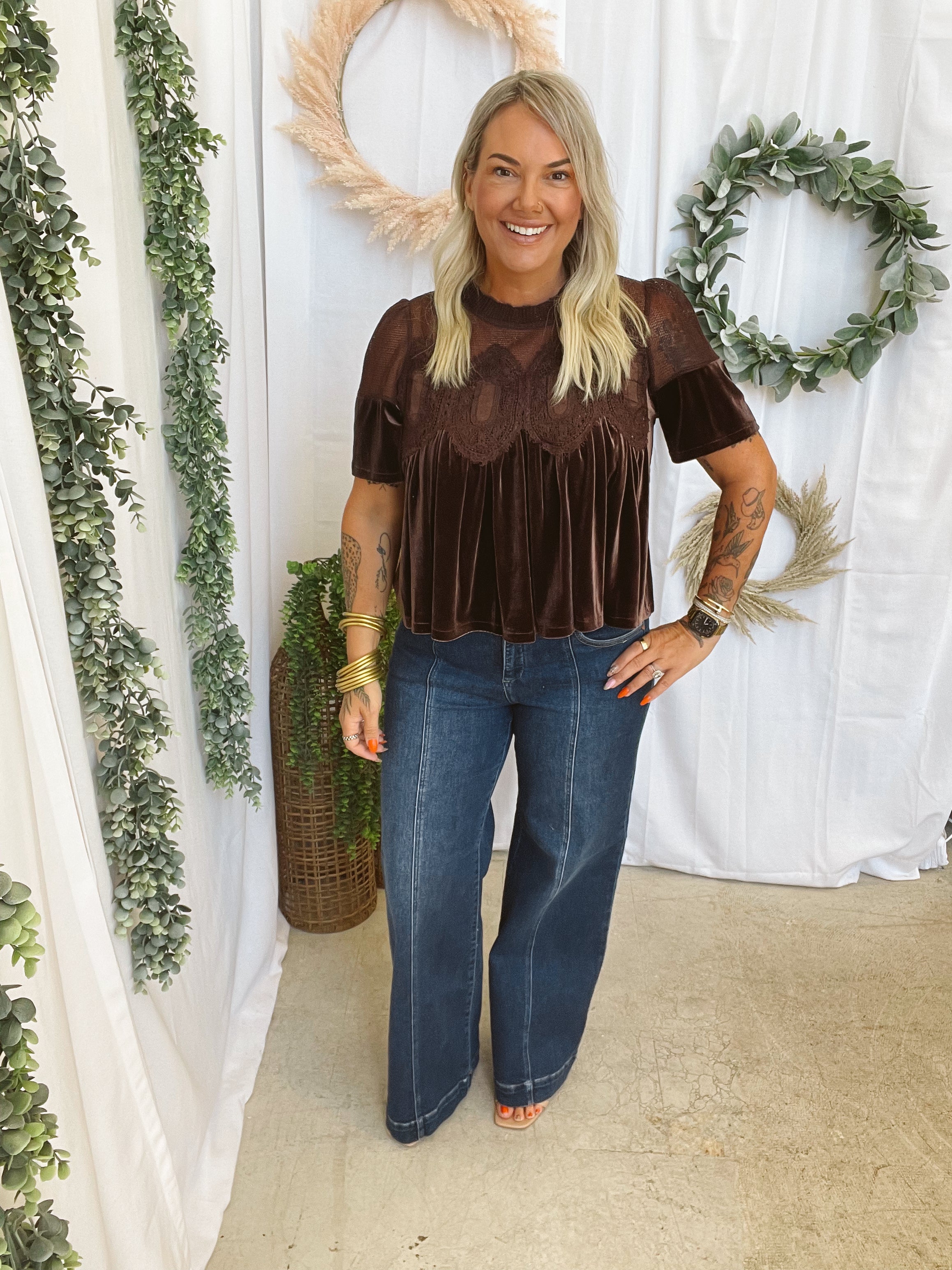 Risen Front Seam Wide Leg Jeans-Jeans-risen-The Silo Boutique, Women's Fashion Boutique Located in Warren and Grand Forks North Dakota